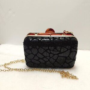 Small Sequin box Clutch Bags women's Designer Party Purse, Chain Shoulder Bag